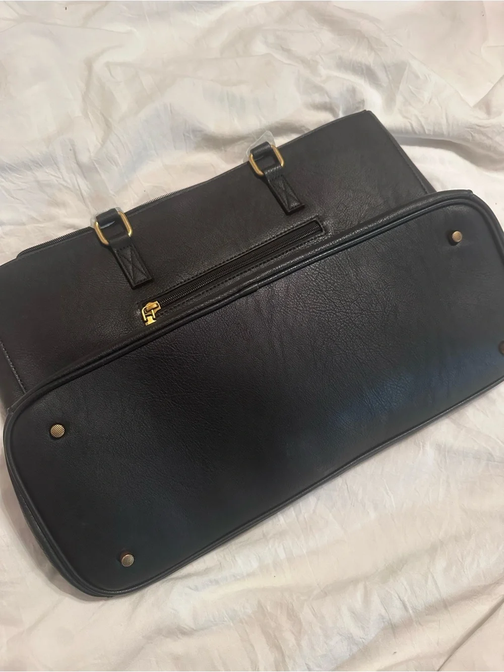 LOVEVOOK Tri-Color Laptop Tote — Black, Brown & Cream